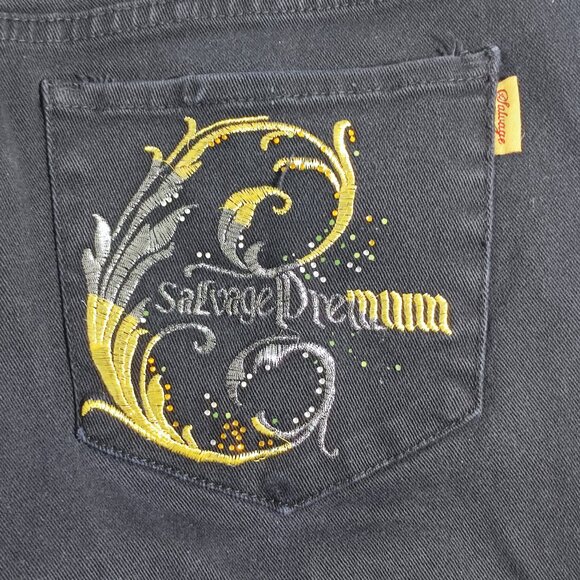 Salvage Premium jeans women's size 25/26 black colour straight ankle crop denim - Picture 8 of 16